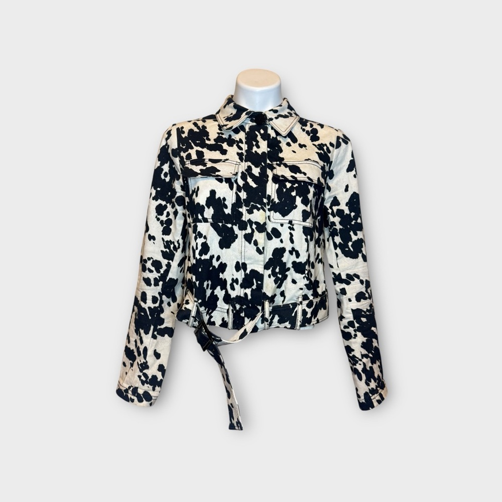 W By Worth Cow Print Belt Jacket